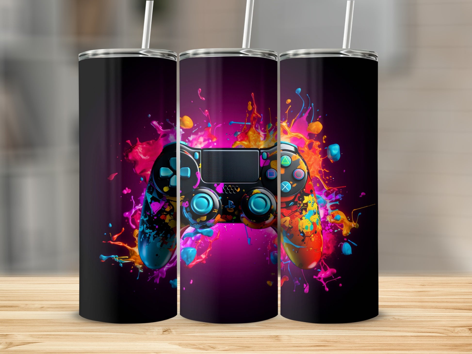 Colorful Gaming Controller Tumbler for Gamers