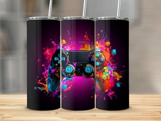 Colorful Gaming Controller Tumbler for Gamers