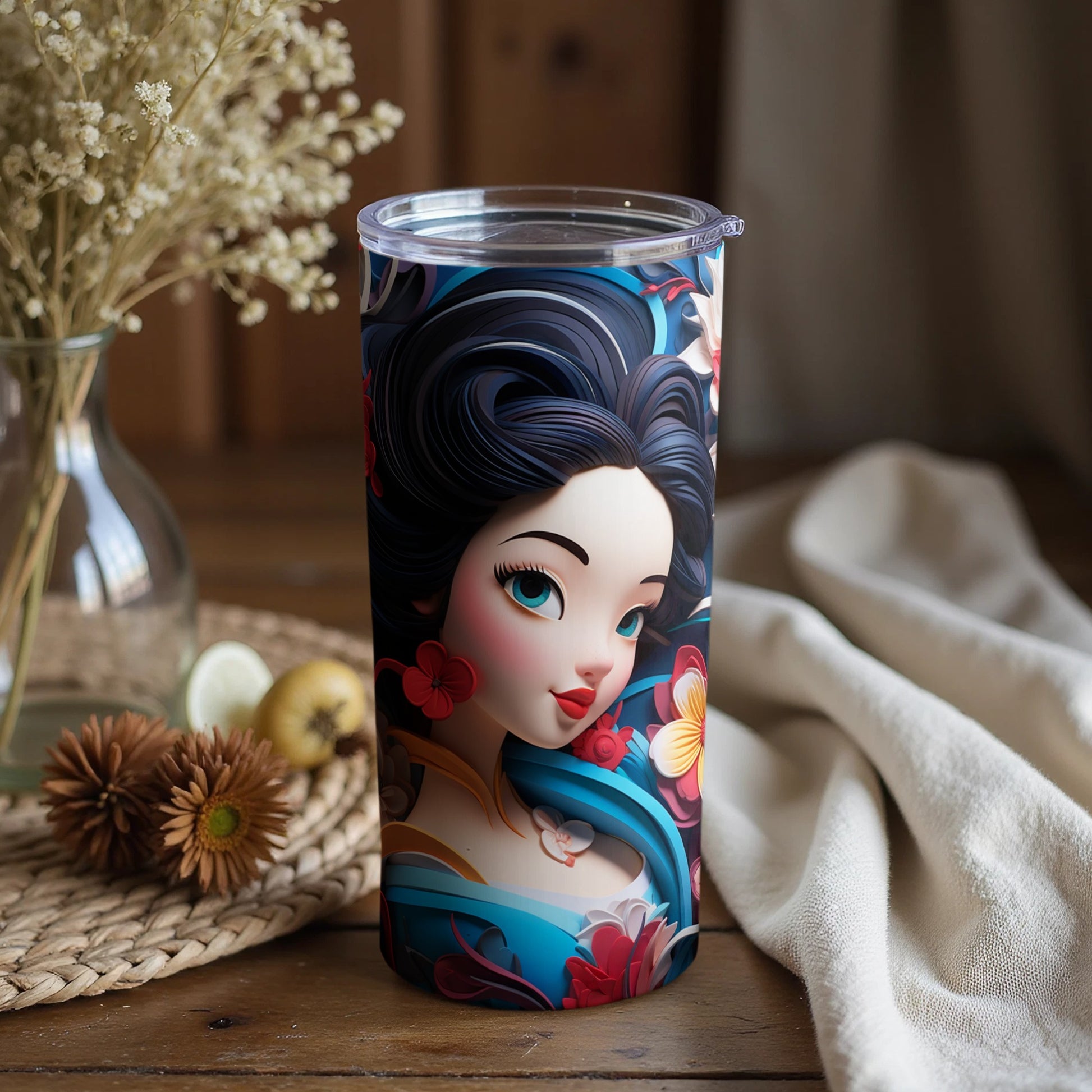 Beautiful Snow White Insulated Tumbler for Daily Use