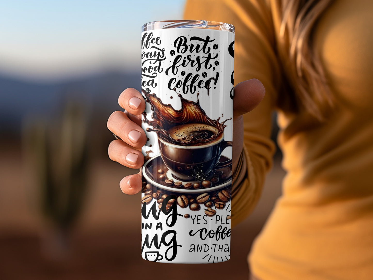But First Coffee Graphic Travel Mug for Hot Beverages