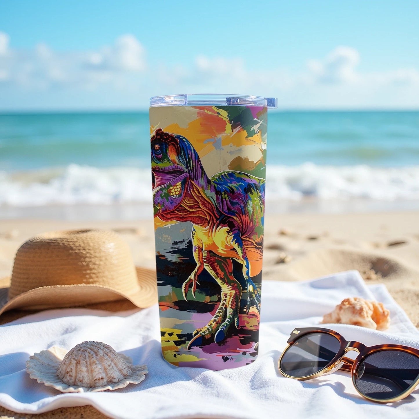 Vibrant Dinosaur Abstract Design Insulated Tumbler product type
Tumbler
Dinosaur
T-Rex
Abstract Art
Colorful
Vibrant
Travel Mug
Drinkware
Dino Print
Beach Vibe
Summer Essential
Gift Idea
Unique Design
Cool Tumbler
Art Print
Wildlife Art
Prehistoric
Animal Design
Outdoor Drinkware
Stylish Tumbler