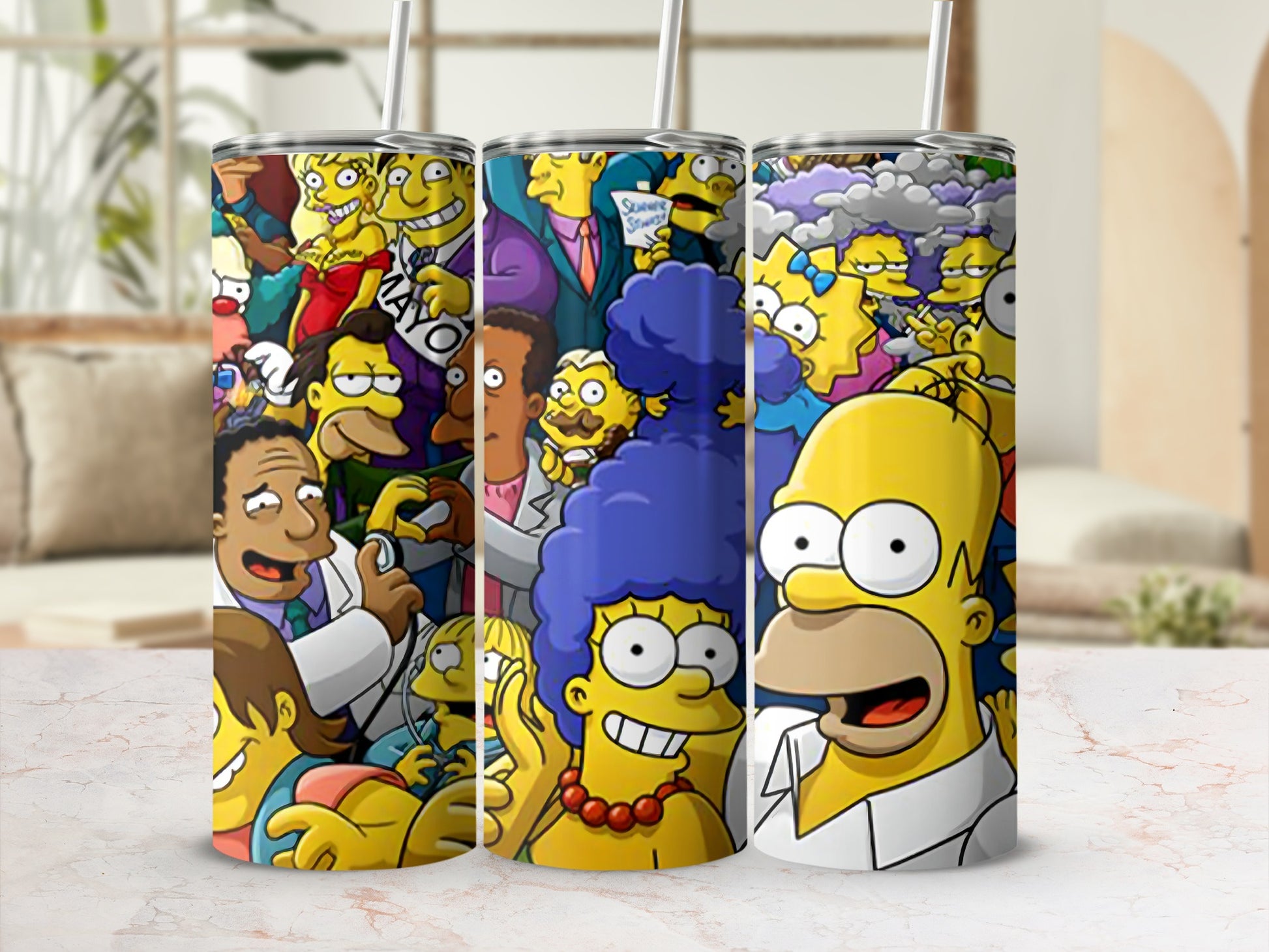 Colorful Cartoon Character Pattern Tumbler