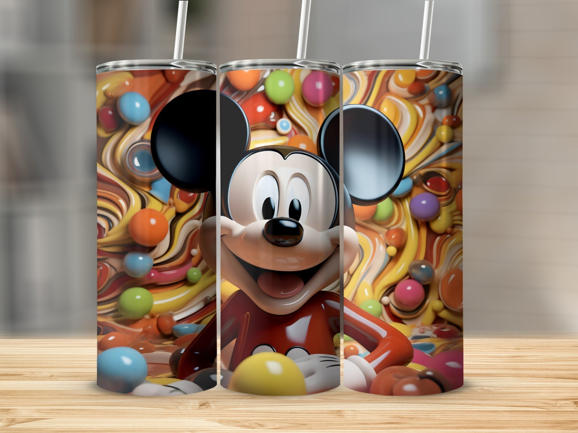 Colorful Cartoon Character Design Metal Tumbler
