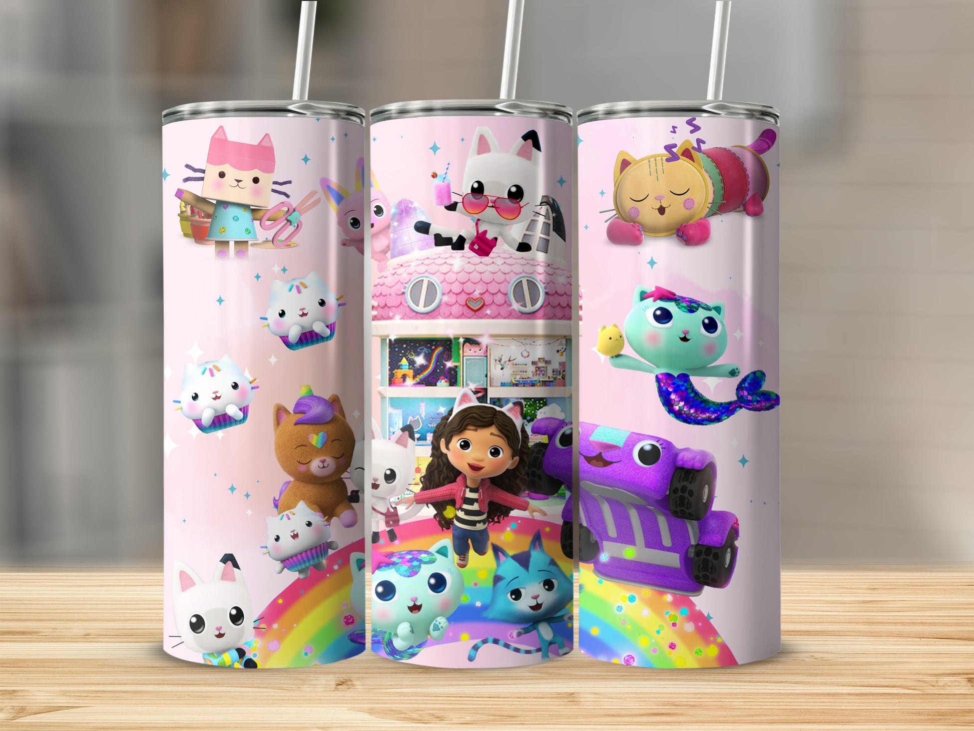 Cute Cat and Friends Tumbler for Kids and Cat Lovers
