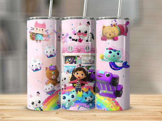 Cute Cat and Friends Tumbler for Kids and Cat Lovers