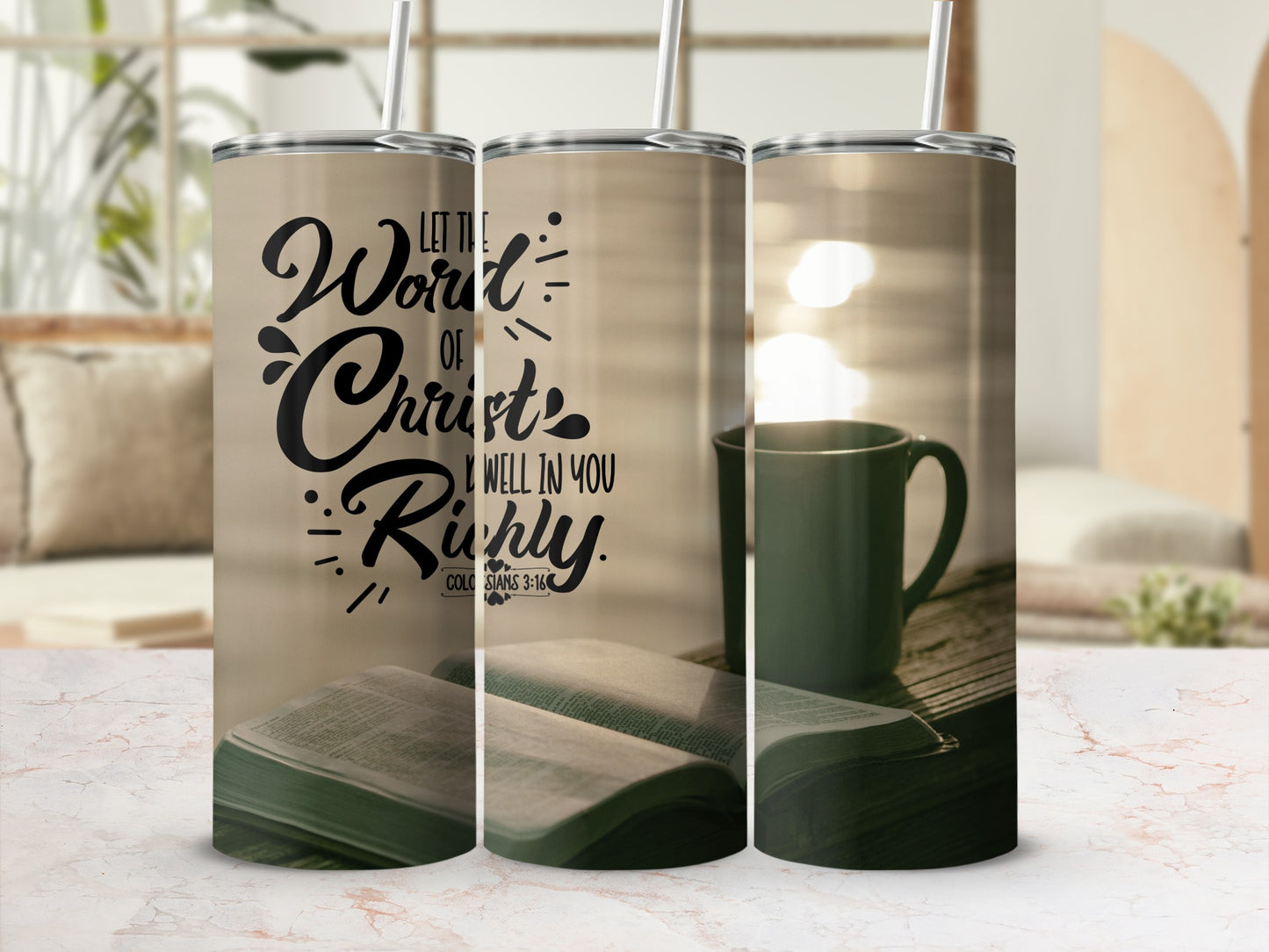 Inspirational Christian Themed Tall Drinkware