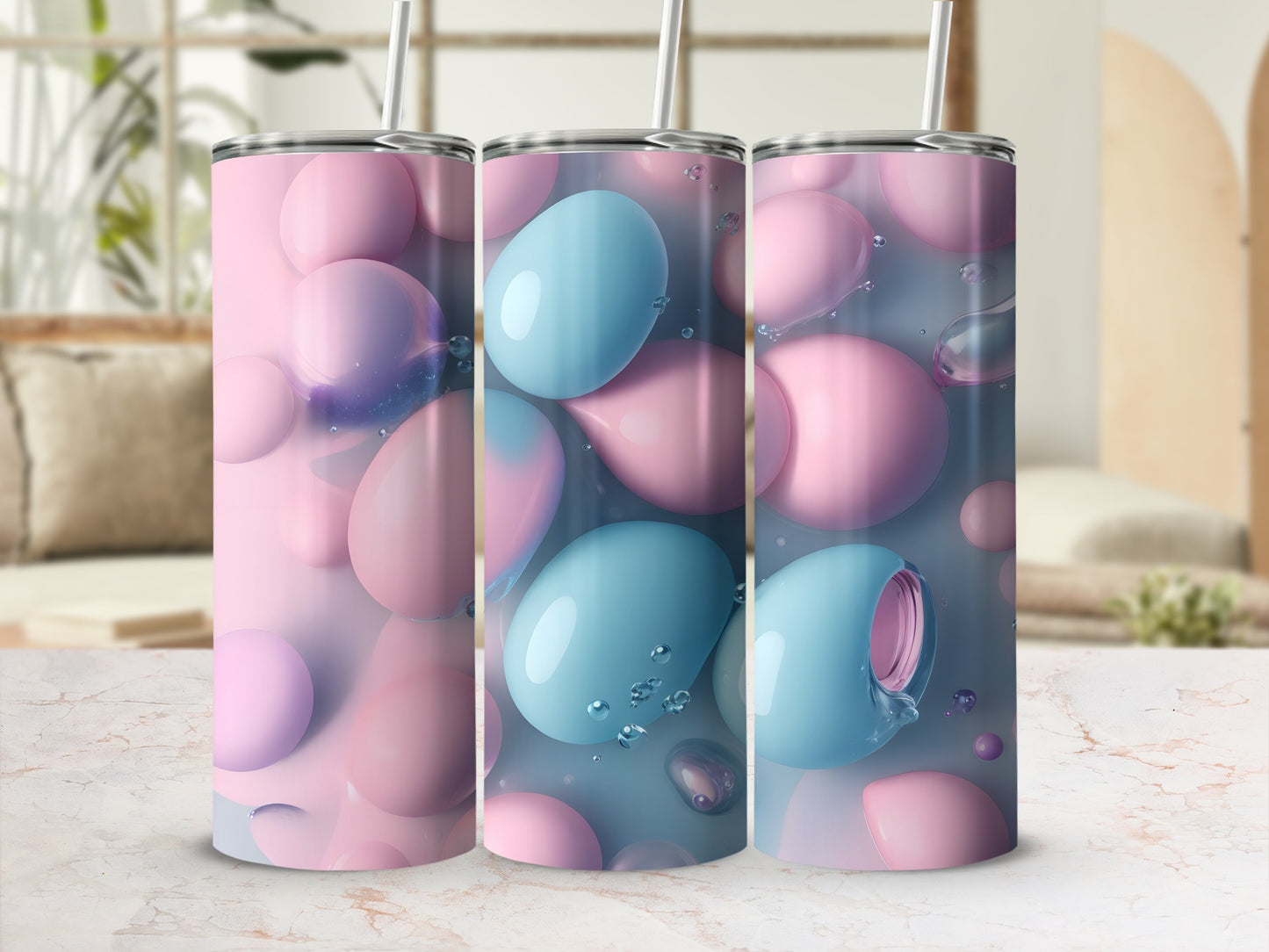Dreamy Pastel Spheres Abstract Design Tumbler product type