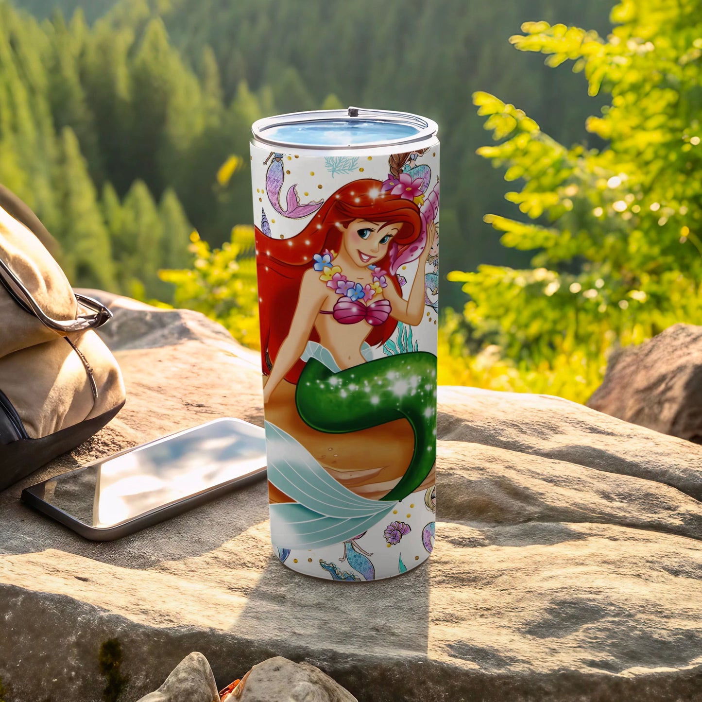 Vibrant Mermaid Design Tumbler for Outdoor Adventures
