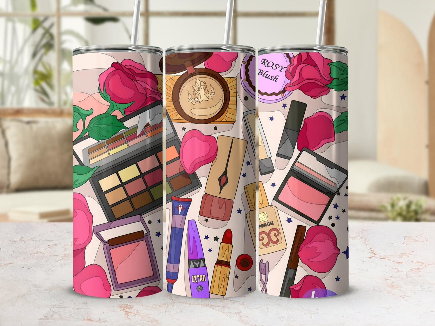 Trendy Cosmetic and Makeup Art Design Tumbler