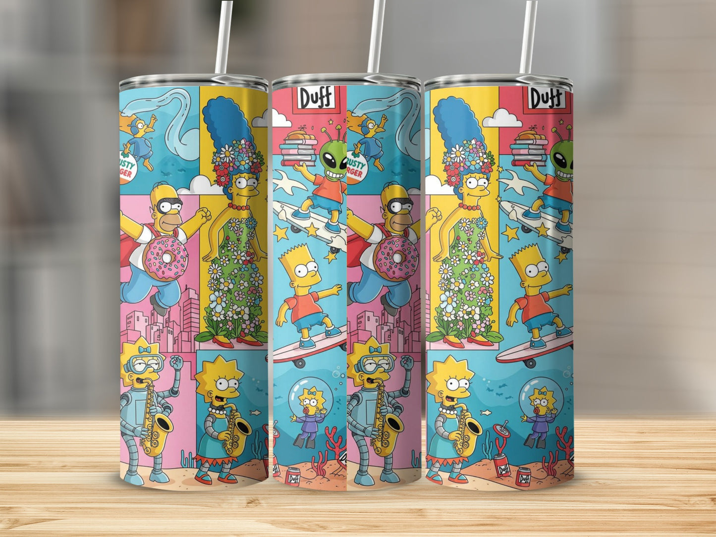 Colorful Cartoon Family Comic Art Tumbler