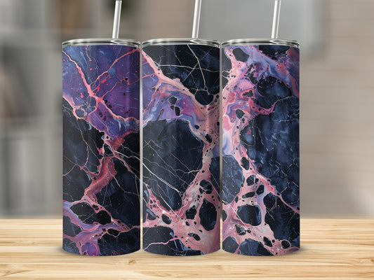 Vibrant Marble Pattern Stainless Steel Tumbler