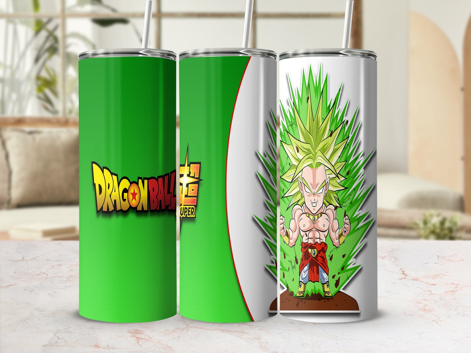 Dragon Ball Super Green Anime Themed Insulated Tumbler