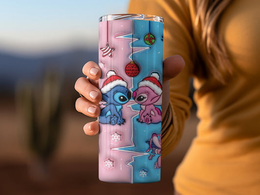 Christmas Stitch and Angel Insulated Tumbler Cup