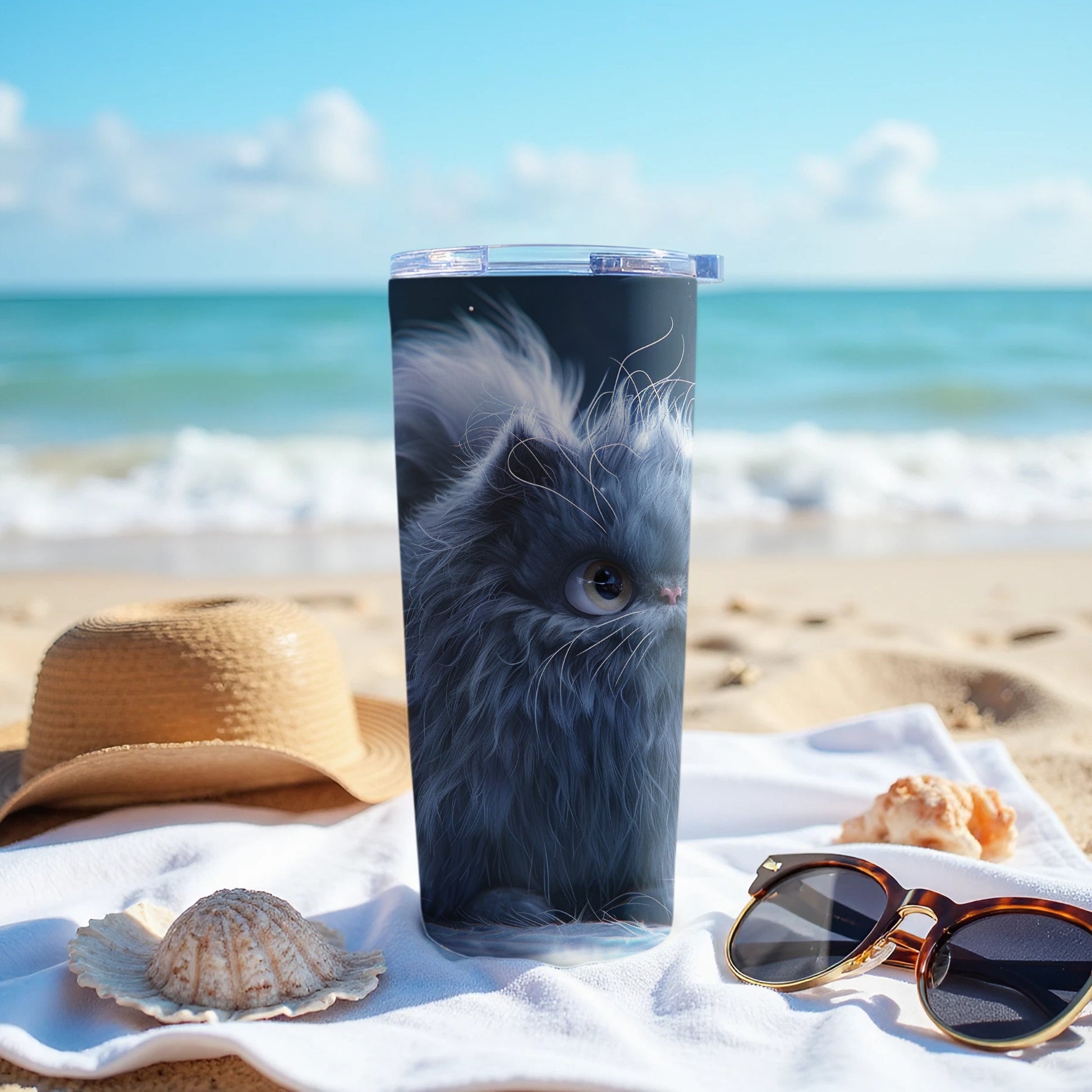 Fluffy Cute Cat Art Travel Beverage Container product type
Fluffy Cat
Cute Kitten
Pet Lover Gift
Animal Art
Feline Design
Gray Cat
Big Eye Cat
Tumbler Cup
Travel Mug
Drinkware
Beverage Holder
Unique Tumbler
Cat Illustration
Adorable Pet
Ocean Beach
Beach Lifestyle
Summer Drinkware
Gift Cat Lover
Cute Animal
Artistic Tumbler