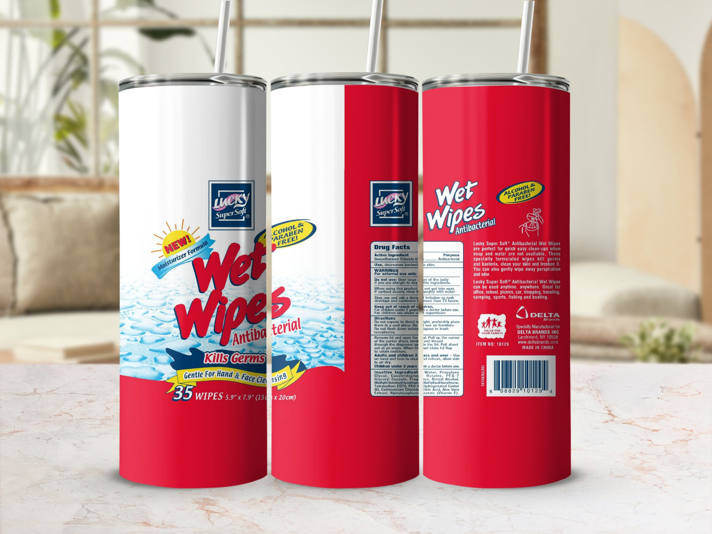 Lucky Super Soft Wet Wipes Antibacterial Kills Germs product type