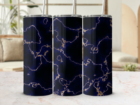 Luxurious Navy Gold Marble Pattern Tumbler product type