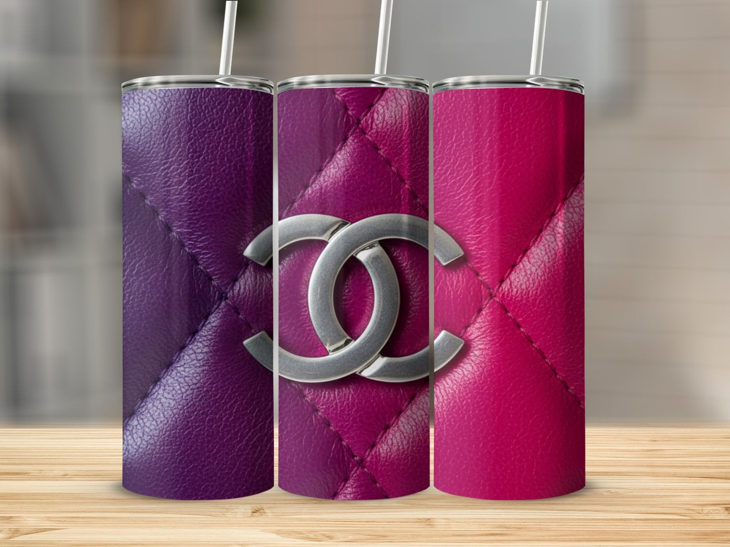 Purple to Pink Diagonal Fade Emblem Tumblers