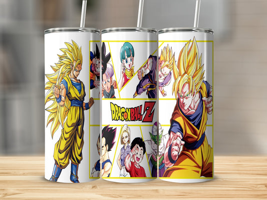Dragon Ball Z Characters Tumbler with Lid and Straw