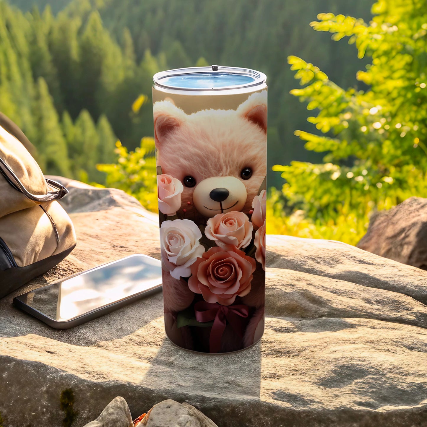 Teddy Bear Roses Design Slim Tumbler product type
Tumbler
Teddy bear
Roses
Cute design
Floral print
Drinkware
Insulated tumbler
Beverage container
Gift idea
Adorable bear
Rose bouquet
Sweet aesthetic
Graphic tumbler
Pink rose design
Brown bear graphic
Travel mug
Unique gift
Bear lover gift
Flower pattern
Charming design