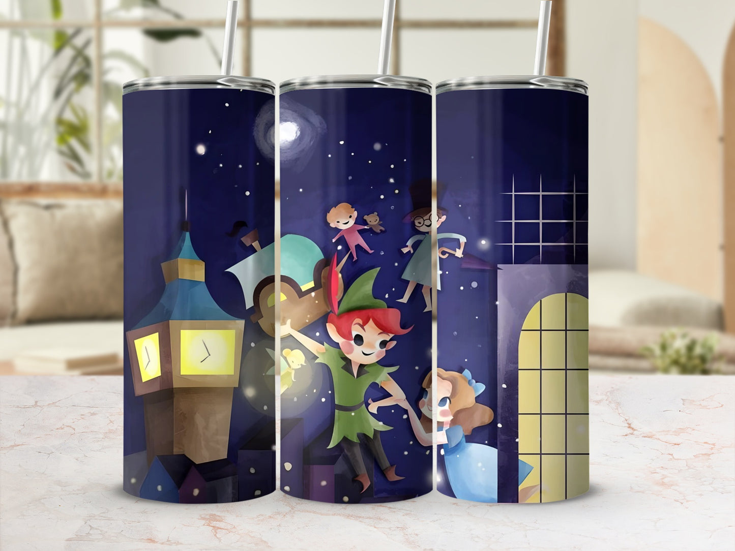 Peter Pan Themed Night Sky Tumbler Drinkware