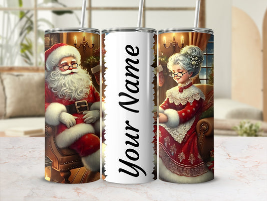 Personalized Santa and Mrs Claus Tumbler Christmas Gift