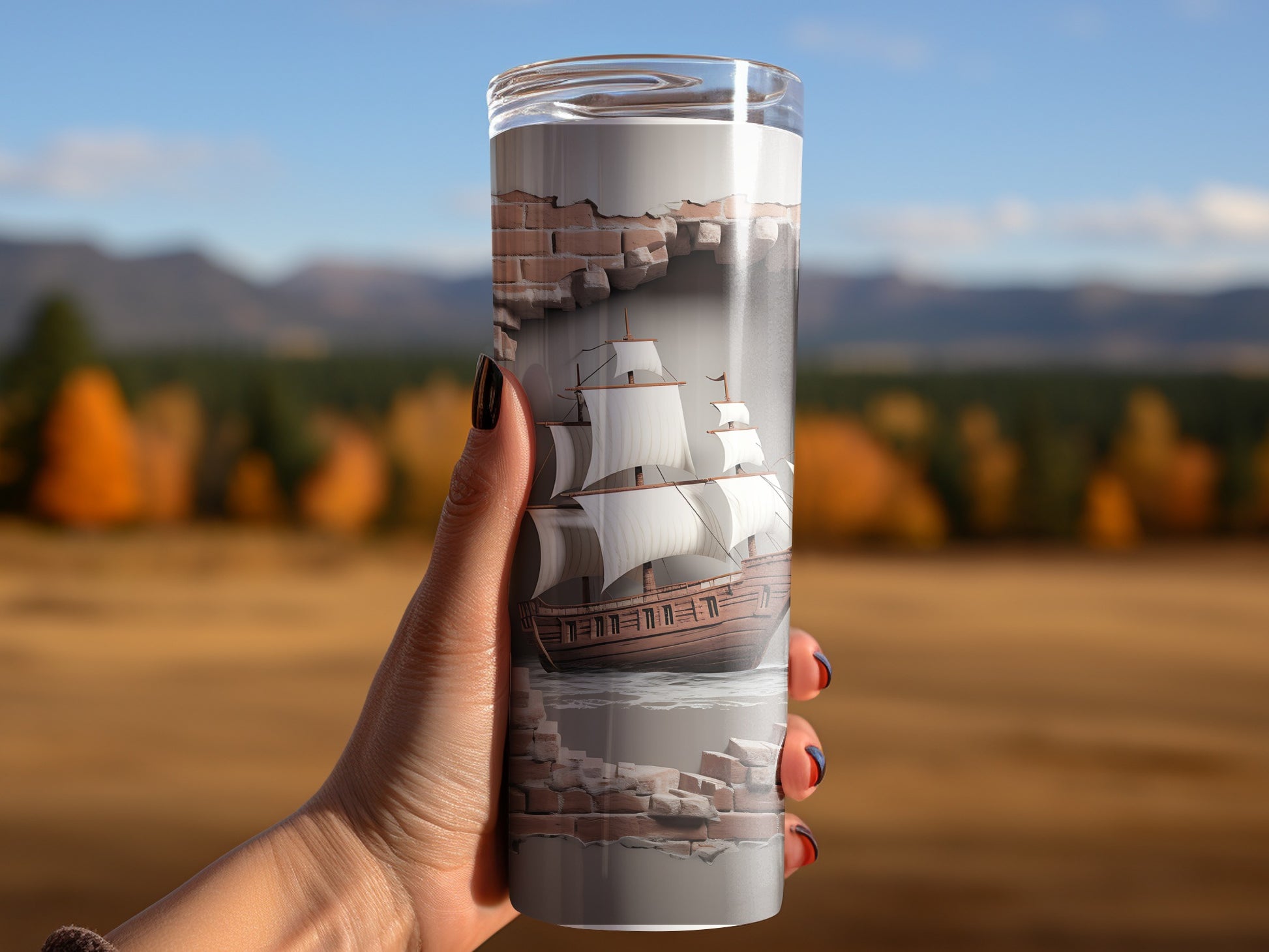 Nautical Ship Design Stainless Steel Travel Tumbler