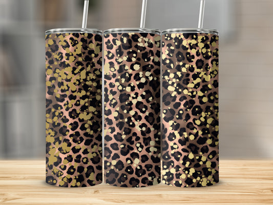 Stylish Leopard Print Insulated Tumbler Cup 20oz