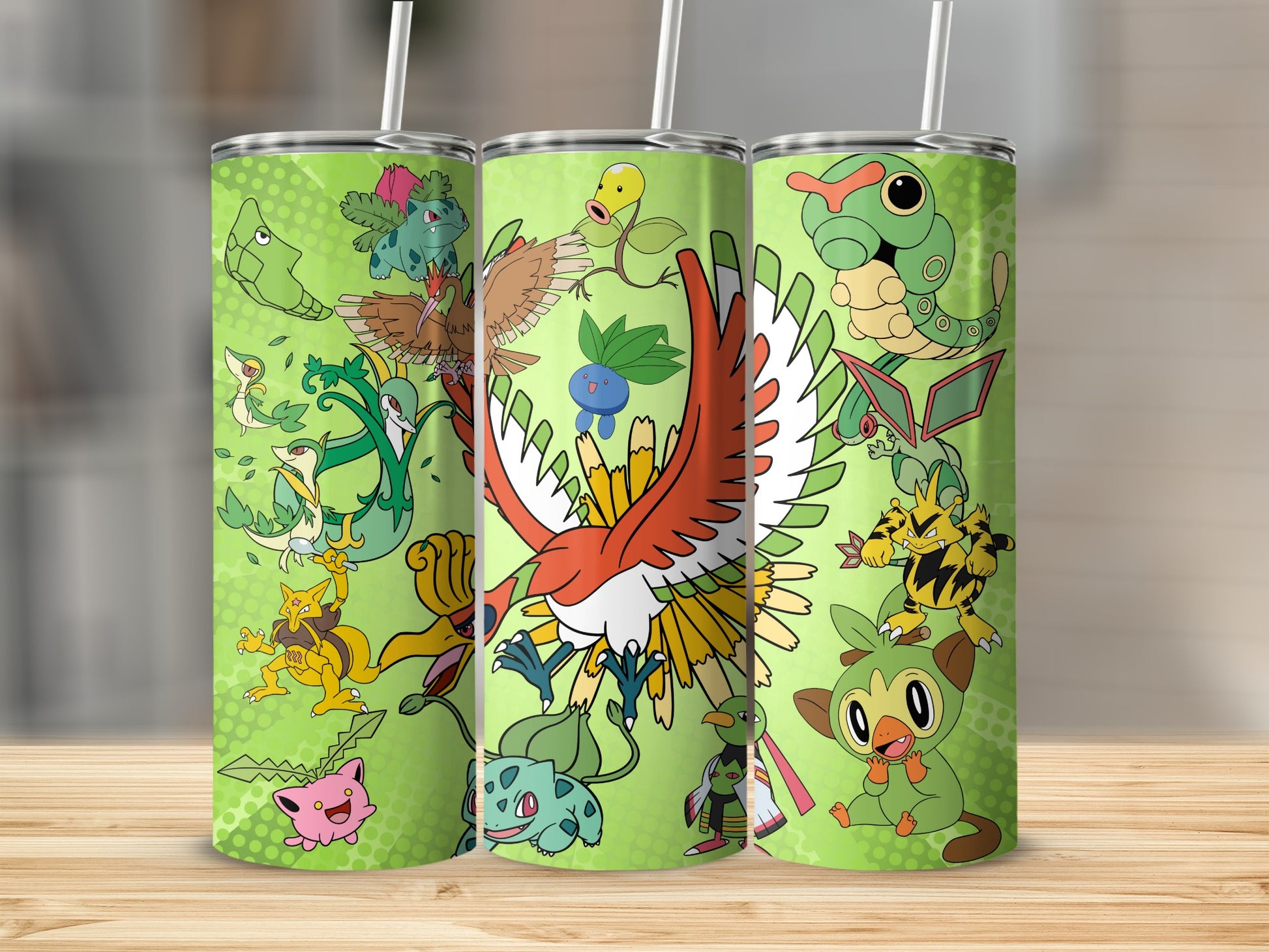 Colorful Cartoon Characters Printed Tumbler Cup Set