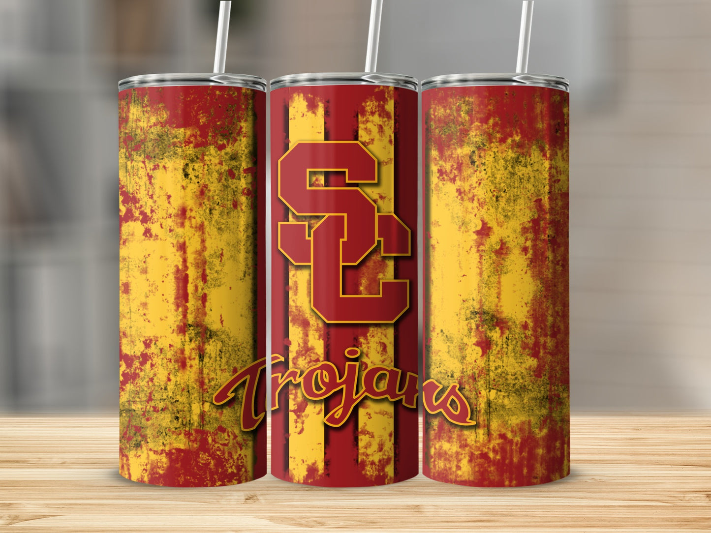 USC Trojans Grunge Striped Tumblers Sports Fan Accessory