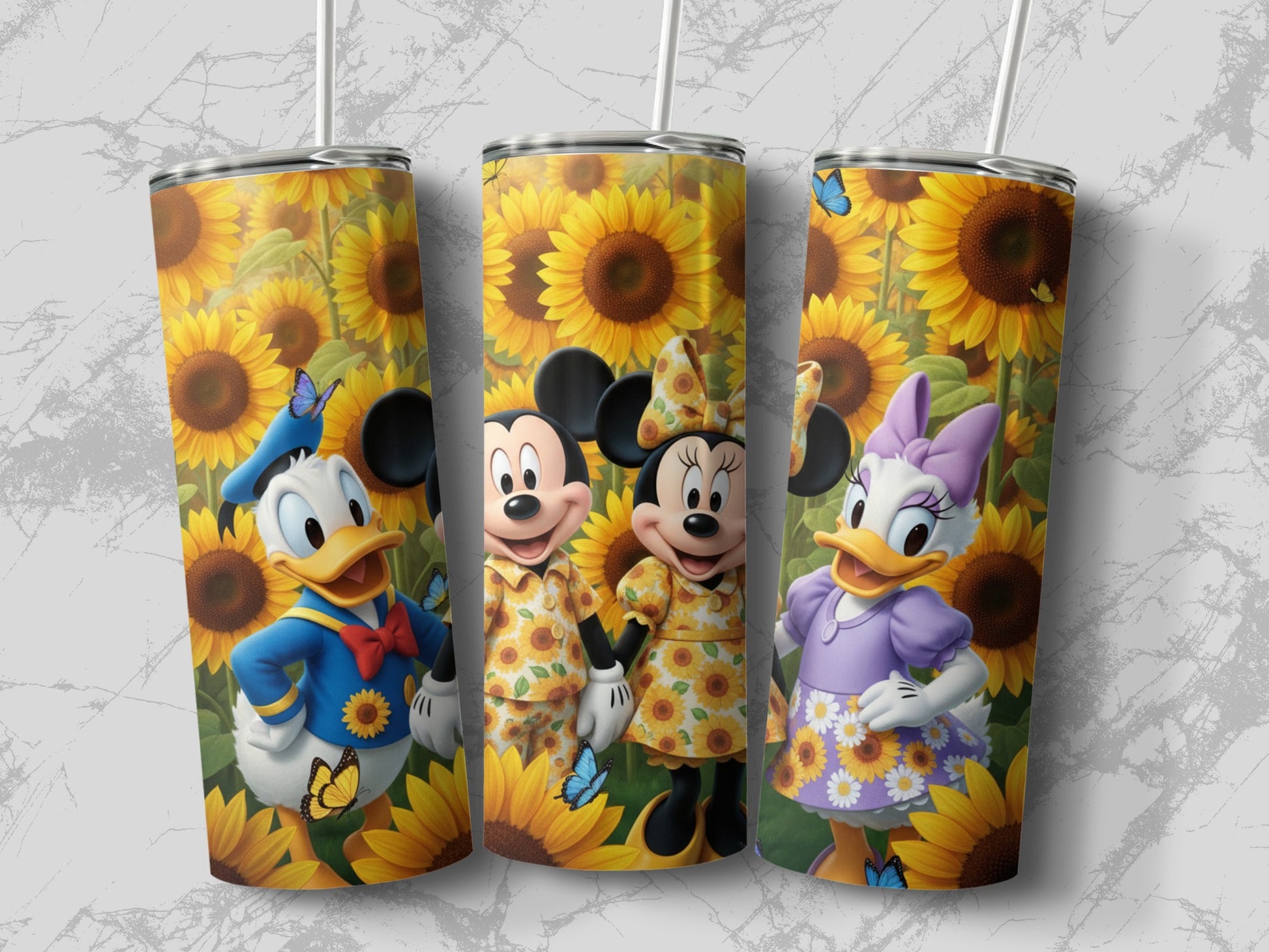 Disney Characters in Sunflower Garden Tumbler Set