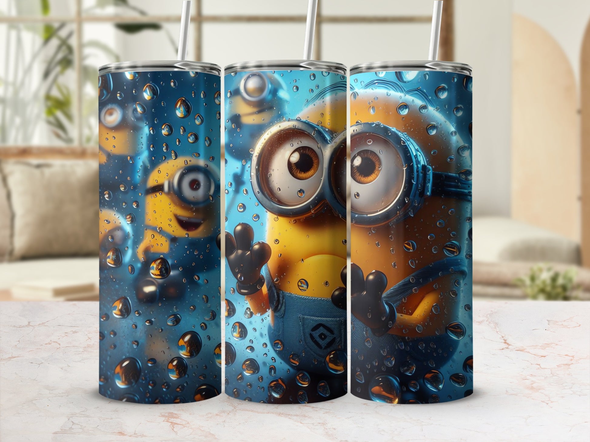 Adorable Blue Minion Design Tall Drink Tumbler