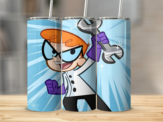 Cute Cartoon Character Holding Wrench Tumbler Cup