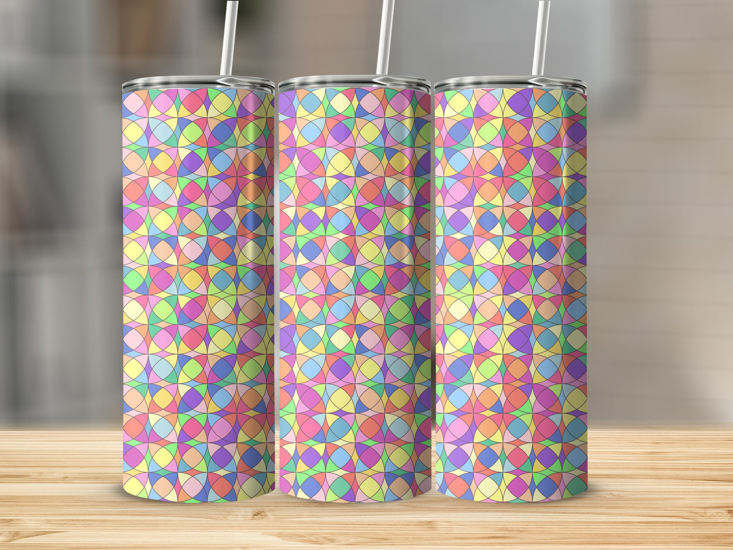 Colorful Geometric Patterned Drink Tumbler product