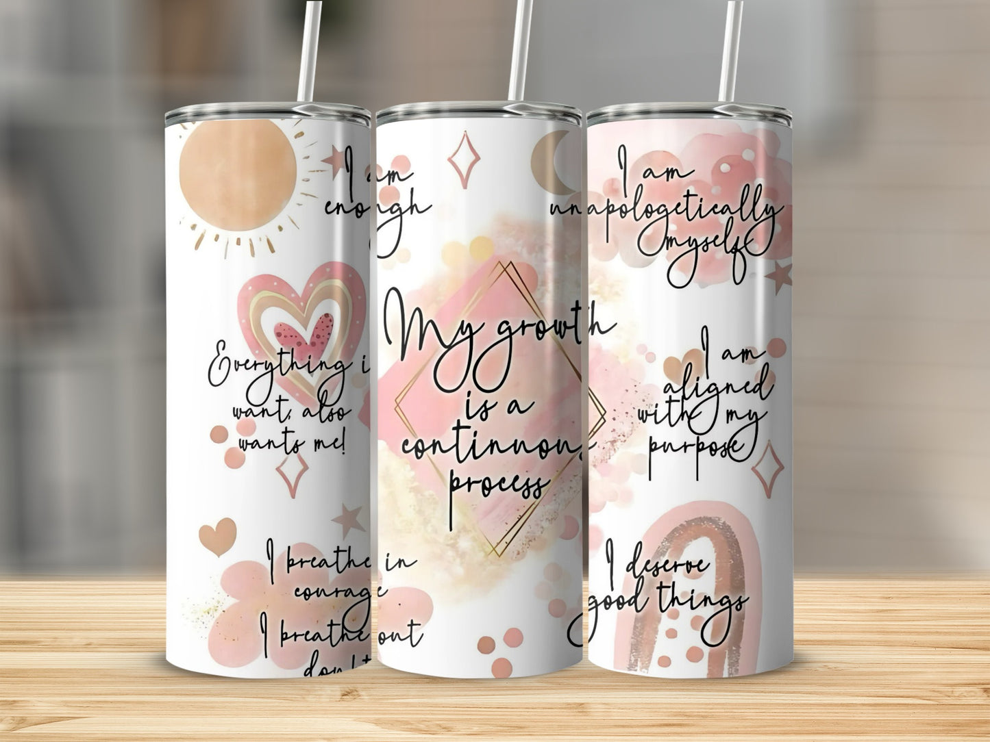 Inspirational Quotes Stainless Steel Tumbler Set