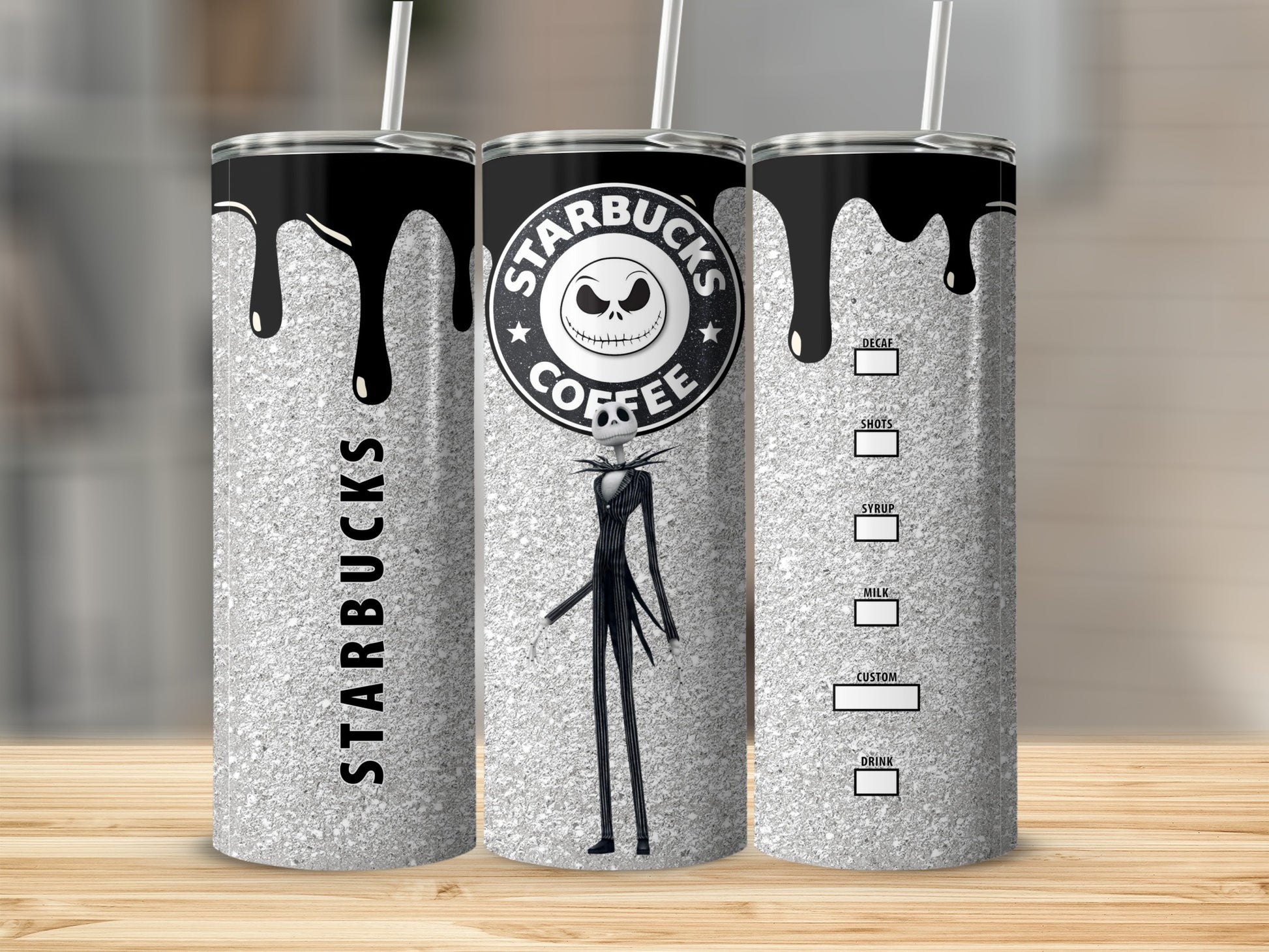 Starbucks Jack Skellington Glitter Tumbler