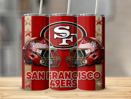 San Francisco 49ers Team Helmets Stars Logo Design Tumblers
