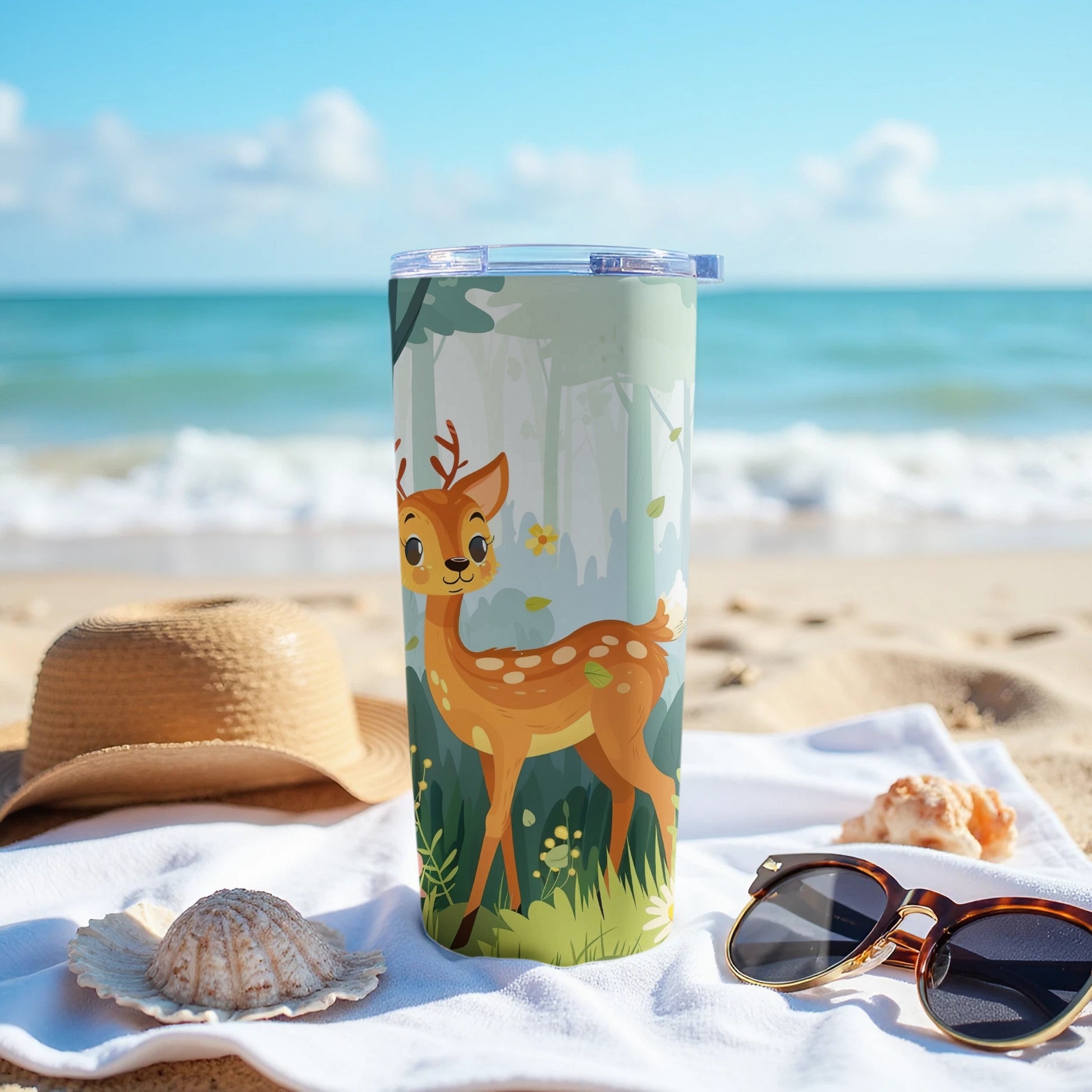 Cute Deer Forest Scene Design Tumbler product type
Tumbler
Deer Tumbler
Forest Design
Cute Deer
Woodland Fawn
Animal Print
Beverage Tumbler
Insulated Cup
Travel Drinkware
Nature Theme
Cartoon Fawn
Kids Tumbler
Unique Gift
Outdoor Use
Beach Accessory
Summer Drink
Portable Cup
Deer Lover
Wildlife Art
Custom Tumbler