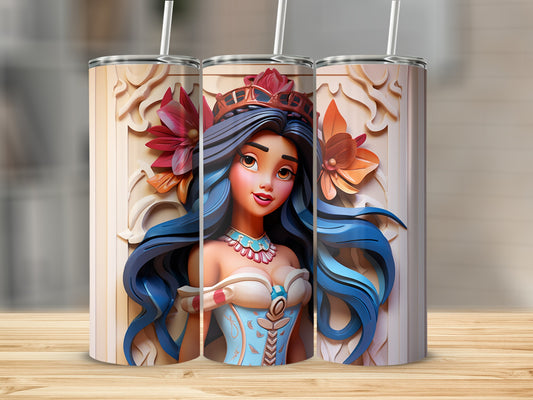Intricate Princess Floral Tumbler Design for Unique Gifts