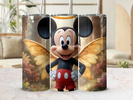 Mickey Mouse Fairy Wings Design Tumbler Cup