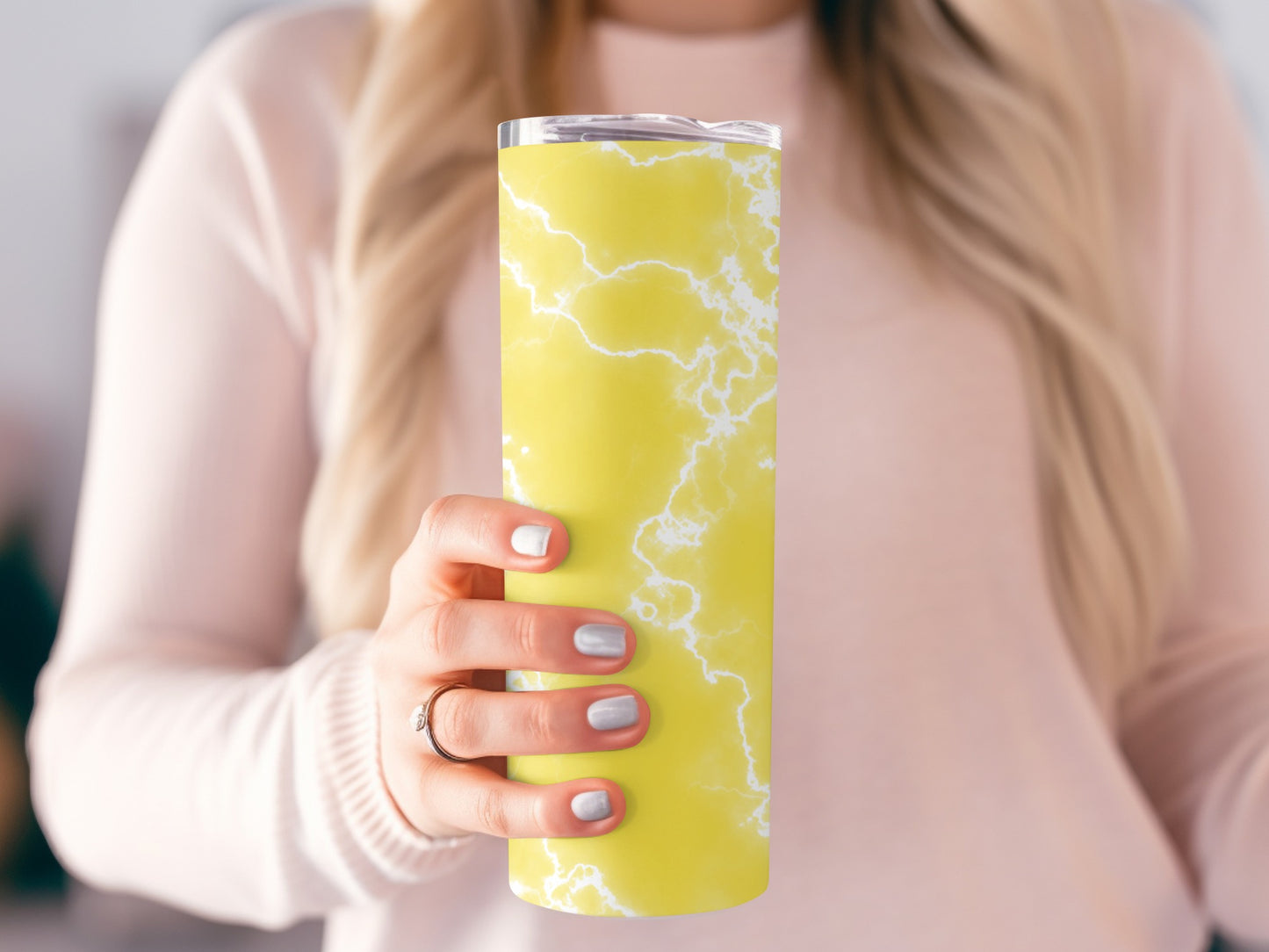 Electric Yellow Thunderstorm High Quality Print Tumblers