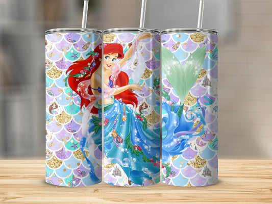 Vibrant Mermaid Character Underwater Fantasy Tumbler