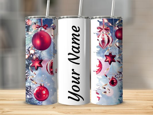 Festive Ornaments Christmas Personalized Tumbler