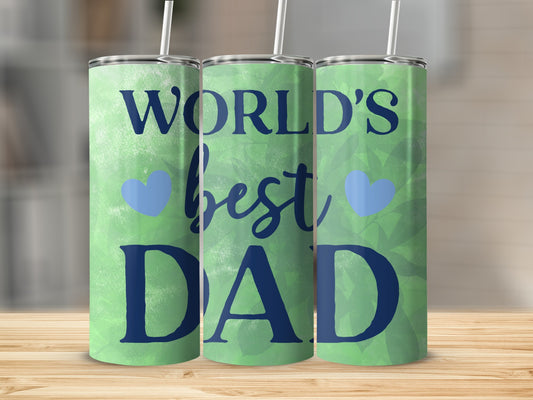 World's Best Dad Heart Design Tumbler Product