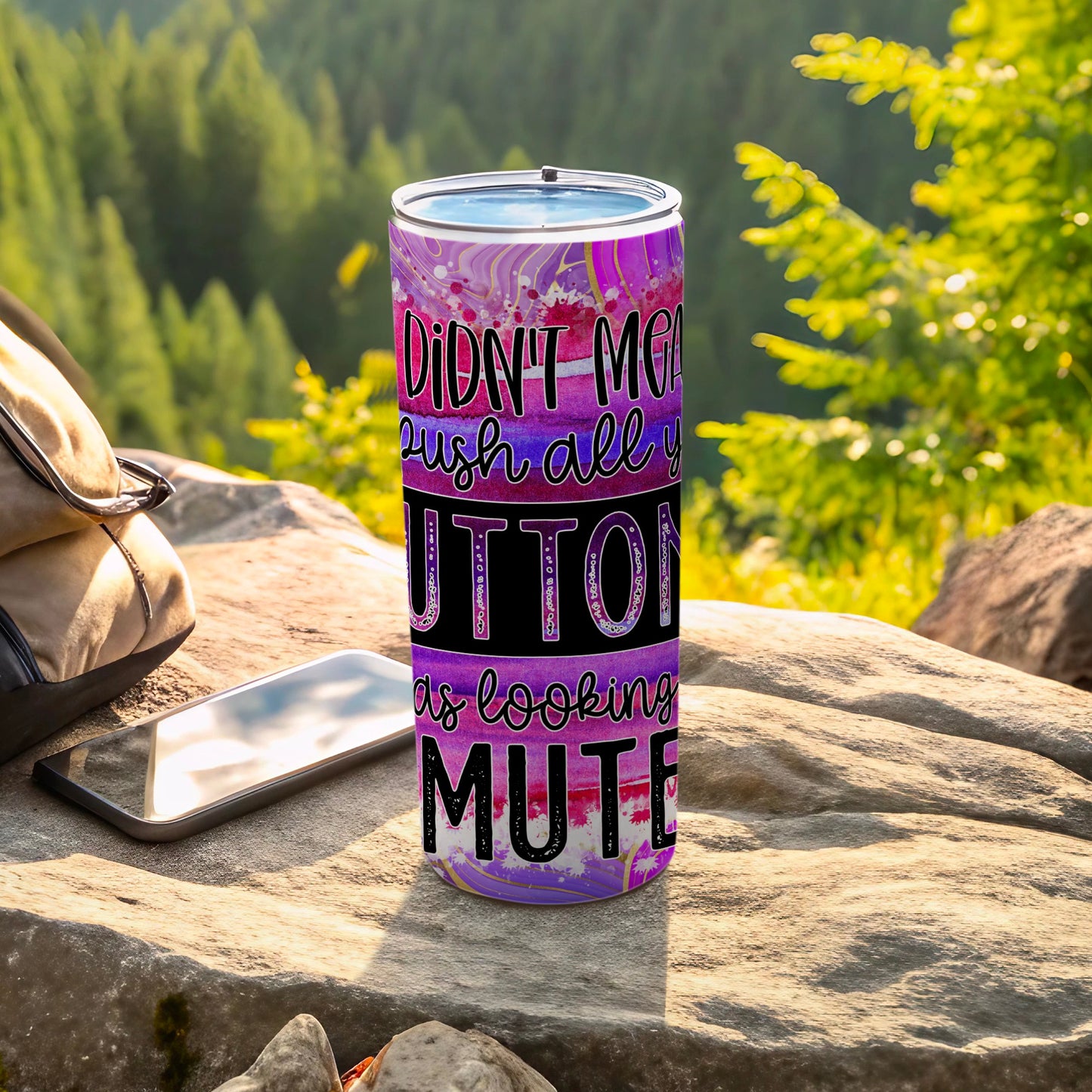 Didn't Mean to Push All Your Buttons Looking Mute product type
Tumbler
Stainless Steel Tumbler
Funny Quote Tumbler
Sarcastic Tumbler
Mute Button Quote
Humorous Drinkware
Purple Tumbler
Pink Tumbler
Black Tumbler
Watercolor Design
Abstract Art
Gag Gift
Unique Design
Travel Tumbler
Insulated Drinkware
Gift for Friends
Office Humor
Buttons Quote
Mute Button Gift
Didn't Mean To Quote