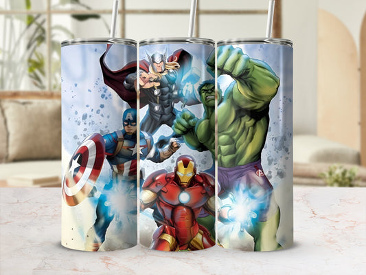 Marvel Avengers-themed stainless steel tumbler