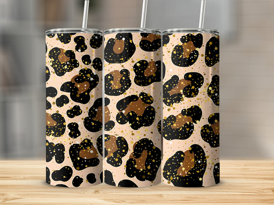 Leopard Patterned Tumbler with Straws Product