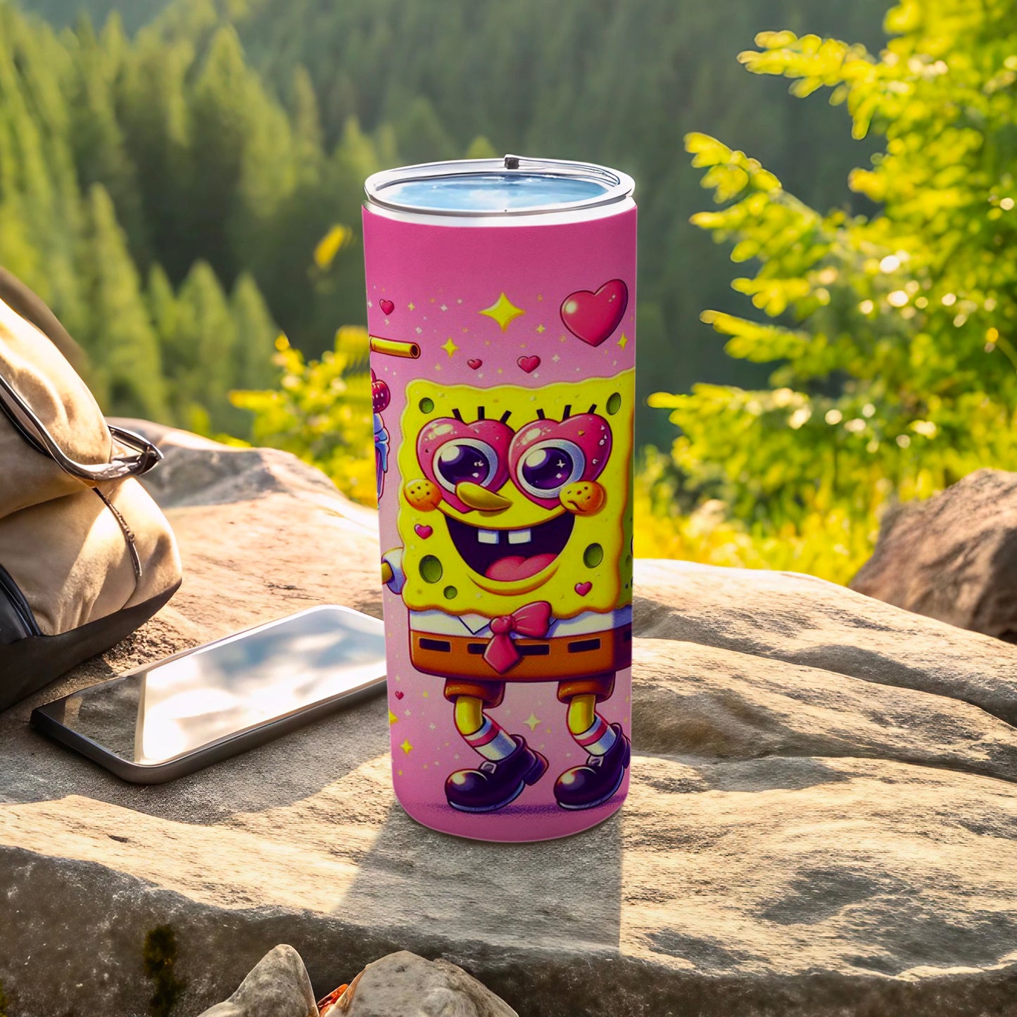 Colorful Smiling Character with Hearts Tumbler Product