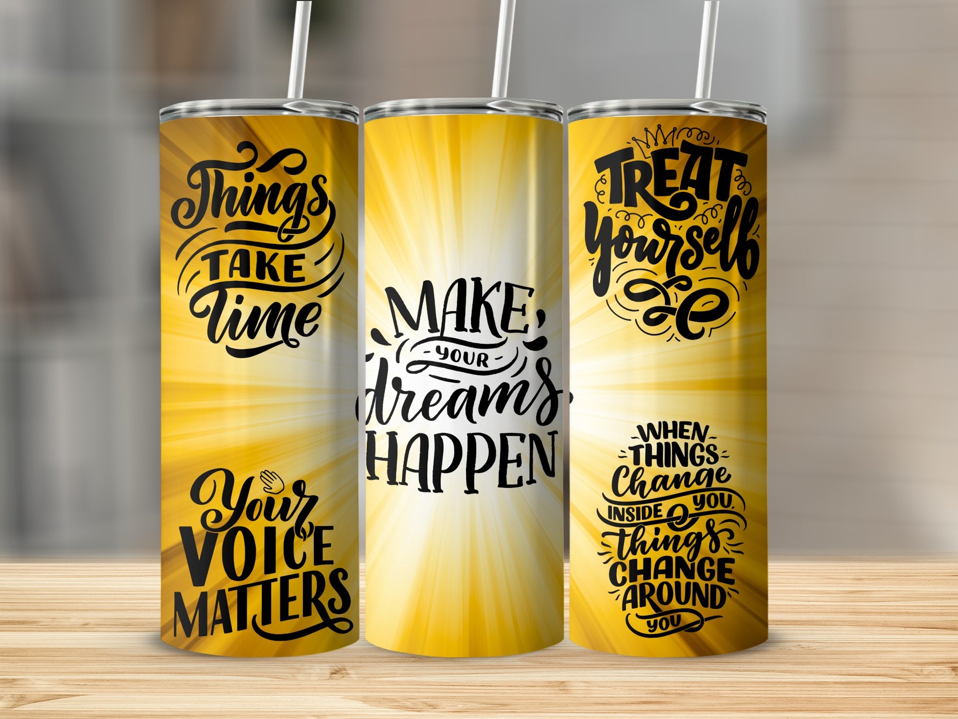 Motivational Quote Tumblers Make Dreams Happen Flask