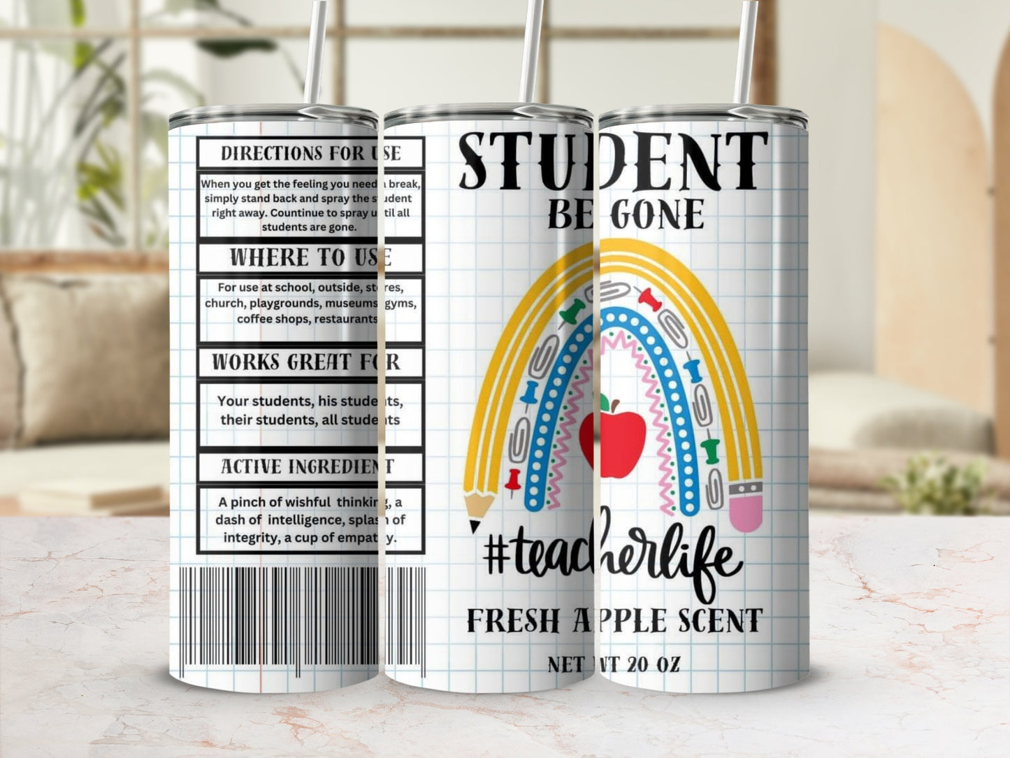 Student Be Gone Teacher Life Apple Scent Design Tumblers