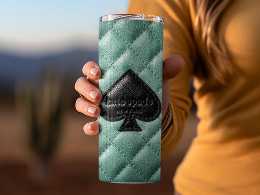 Kate Spade Inspired  Emblem Aqua Quilted Surface Design Tumblers